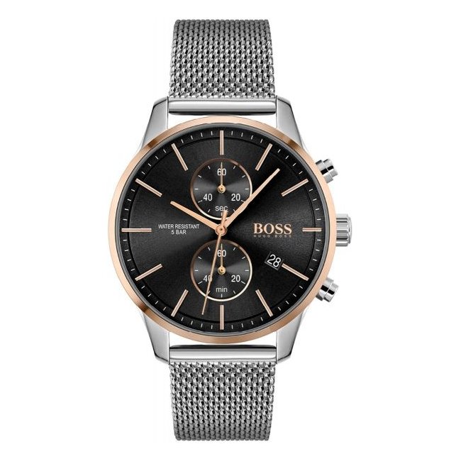 Hugo Boss Men's Watch Associate Two Tone Black HB1513805 - Watches & Crystals