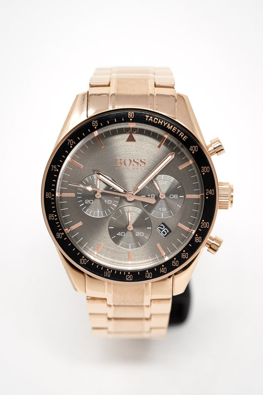 Hugo Boss Men's Watch Chronograph Trophy Rose Gold HB1513632 - Watches & Crystals