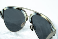 Kris Van Assche Sunglasses Brown Horn Brushed Silver and Blue Mirror Lenses Category 3 - KVA74C4SUN - WatchPilot