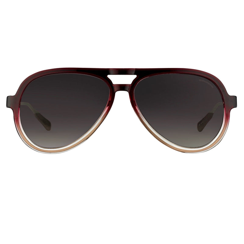 Kris Van Assche Sunglasses Burgundy Clear and Brown Graduated Lenses - KVA78C2SUN - WatchPilot