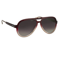 Kris Van Assche Sunglasses Burgundy Clear and Brown Graduated Lenses - KVA78C2SUN - WatchPilot