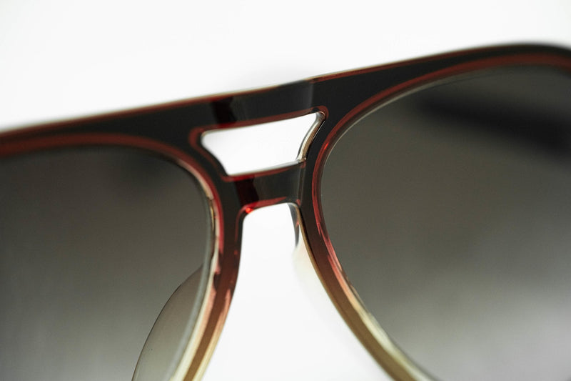 Kris Van Assche Sunglasses Burgundy Clear and Brown Graduated Lenses - KVA78C2SUN - WatchPilot