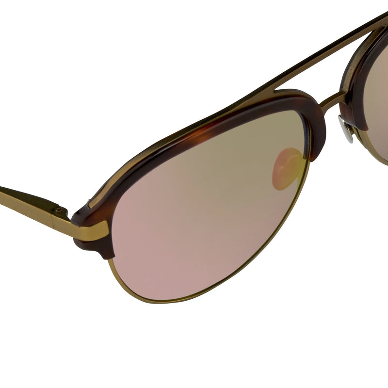 Kris Van Assche Sunglasses Classic Tortoiseshell Matte Bronze and Red Revo Lenses Category 3 - KVA74C5SUN - WatchPilot