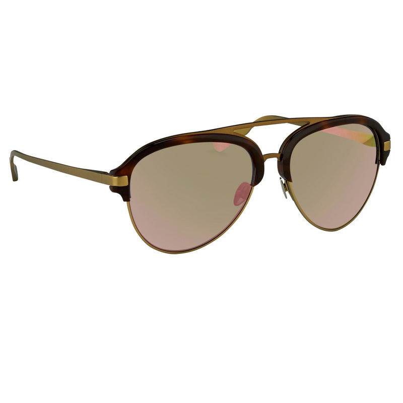 Kris Van Assche Sunglasses Classic Tortoiseshell Matte Bronze and Red Revo Lenses Category 3 - KVA74C5SUN - WatchPilot