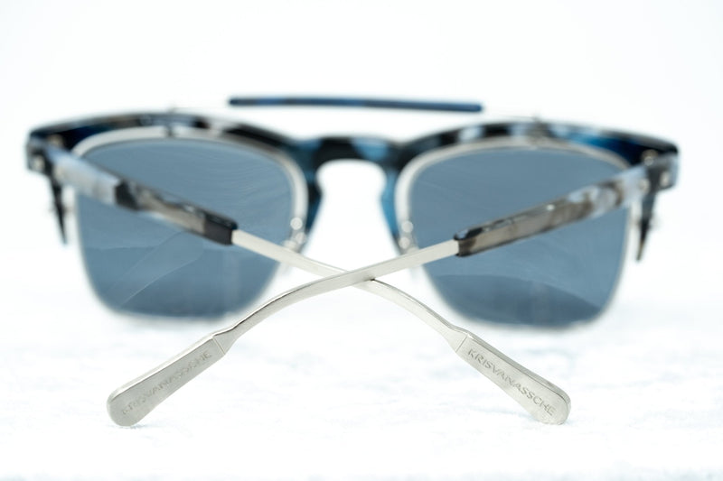 Kris Van Assche Sunglasses D-Frame Blue and Grey - WatchPilot