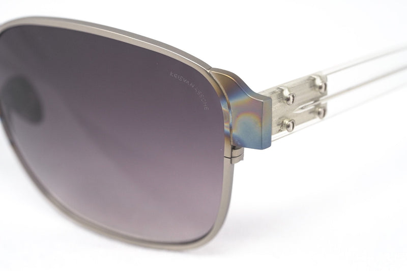 Kris Van Assche Sunglasses D-Frame Iridescent Silver and Purple - WatchPilot