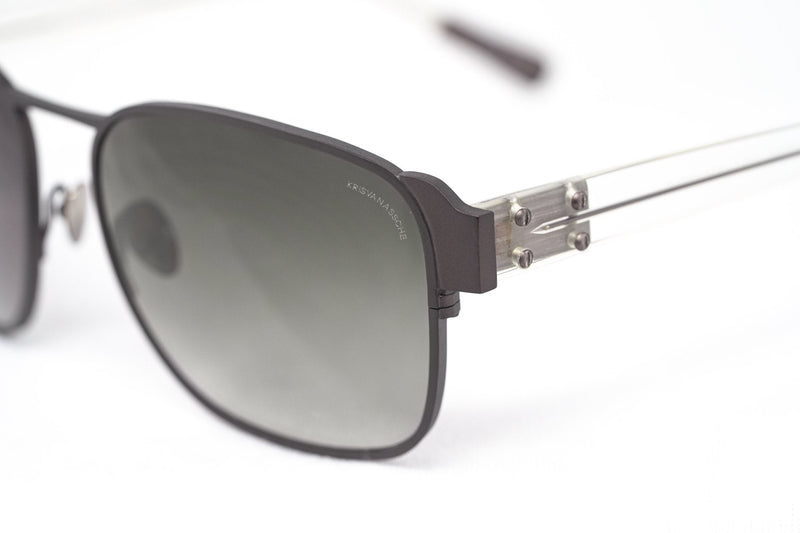 Kris Van Assche Sunglasses D-Frame Matt Brown and Grey - WatchPilot