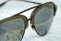 Kris Van Assche Sunglasses Khaki Matte Grey and Gold Mirror Lenses Category 3 - KVA74C6SUN - WatchPilot