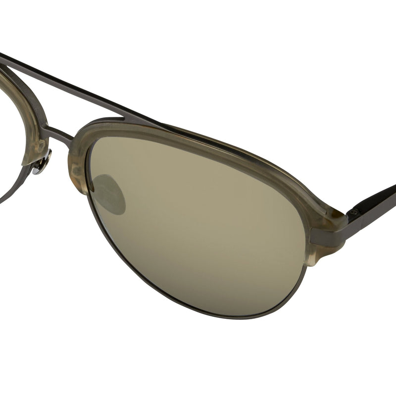 Kris Van Assche Sunglasses Khaki Matte Grey and Gold Mirror Lenses Category 3 - KVA74C6SUN - WatchPilot