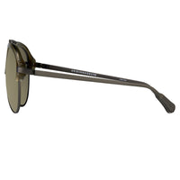 Kris Van Assche Sunglasses Khaki Matte Grey and Gold Mirror Lenses Category 3 - KVA74C6SUN - WatchPilot