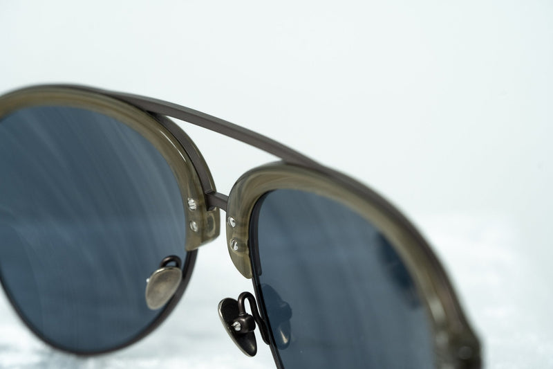 Kris Van Assche Sunglasses Khaki Matte Grey and Gold Mirror Lenses Category 3 - KVA74C6SUN - WatchPilot