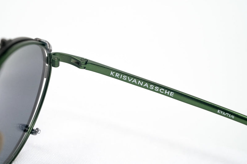 Kris Van Assche Sunglasses Oval Green and Gunmetal Grey - WatchPilot