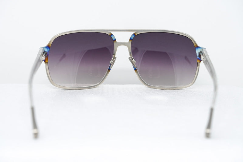 Kris Van Assche Sunglasses Rectangular Purple and Metalic SIlver - WatchPilot