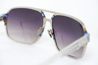 Kris Van Assche Sunglasses Rectangular Purple and Metalic SIlver - WatchPilot