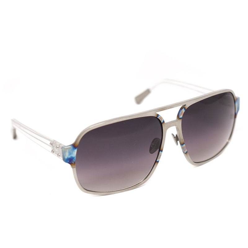 Kris Van Assche Sunglasses Rectangular Purple and Metalic SIlver - WatchPilot