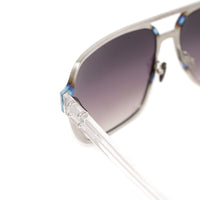 Kris Van Assche Sunglasses Rectangular Purple and Metalic SIlver - WatchPilot