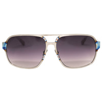 Kris Van Assche Sunglasses Rectangular Purple and Metalic SIlver - WatchPilot