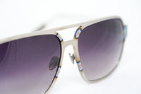 Kris Van Assche Sunglasses Rectangular Purple and Metalic SIlver - WatchPilot