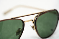 Kris Van Assche Sunglasses Rectangular Titanium Unixes Light Gold Bronze Clip-On with Green Lenses - KVA92C3SUN - WatchPilot