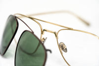 Kris Van Assche Sunglasses Rectangular Titanium Unixes Light Gold Bronze Clip-On with Green Lenses - KVA92C3SUN - WatchPilot