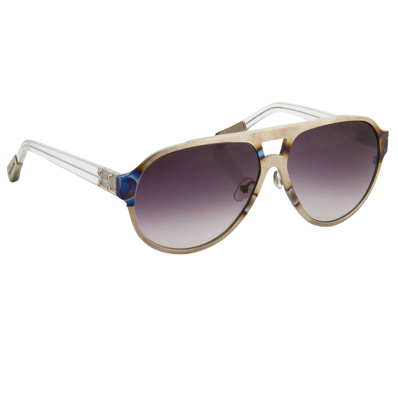 Kris Van Assche Sunglasses Titanium Unisex Purple Grey Graduated Lenses Category 3 - KVA1C5SUN - WatchPilot