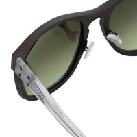 Kris Van Assche Sunglasses Titanium Unixes D-Frame Matte Dark Brown and Green Graduated Lenses - KVA3C3SUN - WatchPilot