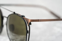 Kris Van Assche Sunglasses Unisex Oval Brushed Bronze Black Clip-On and Grey Lenses Category 3 - KVA69C1SUN - WatchPilot