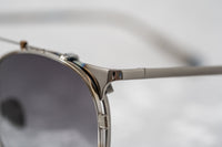 Kris Van Assche Sunglasses Unisex Oval Burnt Silver and Clip-on Grey Graduated Lenses Category 2 - KVA69C2SUN - WatchPilot