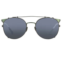 Kris Van Assche Sunglasses Unisex Oval Green and Flash Mirror Clip-On Lenses Category 3 - KVA69C6SUN - WatchPilot