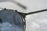 Kris Van Assche Sunglasses Unisex Oval Green and Flash Mirror Clip-On Lenses Category 3 - KVA69C6SUN - WatchPilot