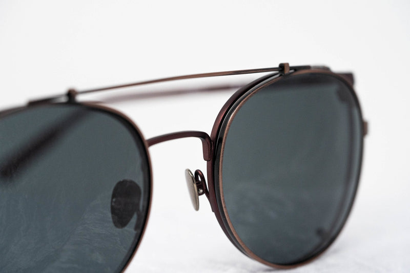 Kris Van Assche Sunglasses Unisex Oval Matte Burgundy Bronze Clip-On and Grey Lenses Category 3 - KVA69C5SUN - WatchPilot