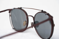 Kris Van Assche Sunglasses Unisex Oval Matte Burgundy Bronze Clip-On and Grey Lenses Category 3 - KVA69C5SUN - WatchPilot