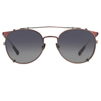 Kris Van Assche Sunglasses Unisex Oval Matte Burgundy Bronze Clip-On and Grey Lenses Category 3 - KVA69C5SUN - WatchPilot