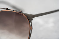 Kris Van Assche Sunglasses Unisex Oval Matte Grey Bronze Clip-On with Grey Graduated Lenses Category 2 - KVA69C3SUN - WatchPilot