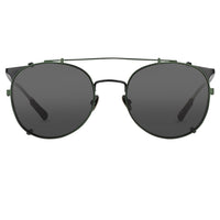 Kris Van Assche Sunglasses Unisex Oval Shiny Black Brushed Green Clip-On and Green Graduated Lenses - KVA69C4SUN - WatchPilot