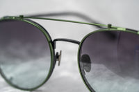 Kris Van Assche Sunglasses Unisex Oval Shiny Black Brushed Green Clip-On and Green Graduated Lenses - KVA69C4SUN - WatchPilot