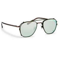 Kris Van Assche Sunglasses Unisex Rectangular Matte Bronze and Green Mirror Clip-On Lenses Category 3 - KVA92C6SUN - WatchPilot