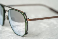 Kris Van Assche Sunglasses Unisex Rectangular Matte Bronze and Green Mirror Clip-On Lenses Category 3 - KVA92C6SUN - WatchPilot