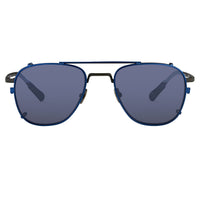 Kris Van Assche Sunglasses Unisex Rectangular Titanium Matte Black Blue Clip-On with Blue Lenses - KVA92C4SUN - WatchPilot