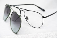 Kris Van Assche Sunglasses Unisex Titanium Black Green Clip On and Grey Graduated Lenses - KVA81C4SUN - WatchPilot