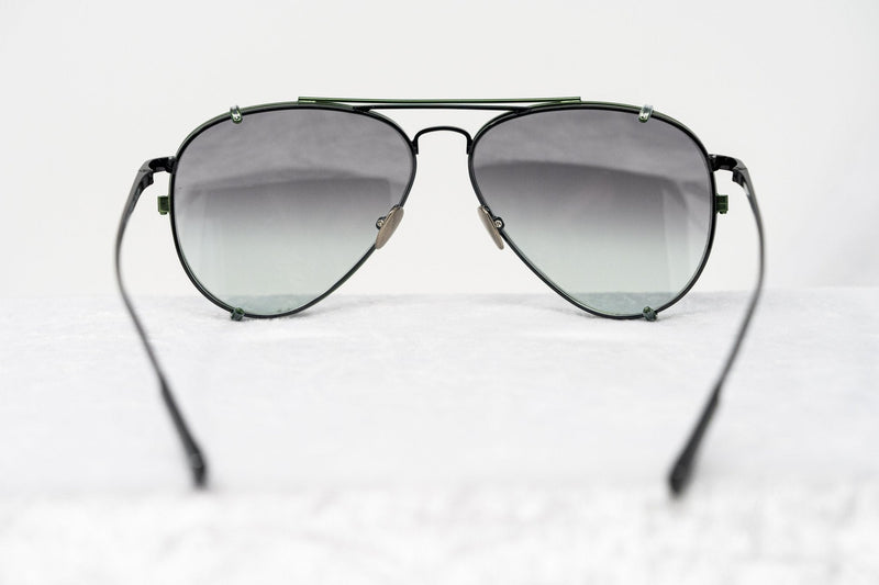 Kris Van Assche Sunglasses Unisex Titanium Black Green Clip On and Grey Graduated Lenses - KVA81C4SUN - WatchPilot