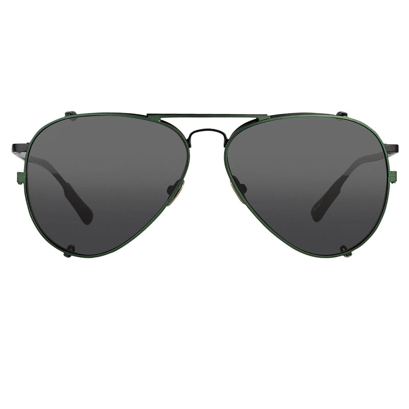 Kris Van Assche Sunglasses Unisex Titanium Black Green Clip On and Grey Graduated Lenses - KVA81C4SUN - WatchPilot