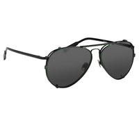 Kris Van Assche Sunglasses Unisex Titanium Black Green Clip On and Grey Graduated Lenses - KVA81C4SUN - WatchPilot