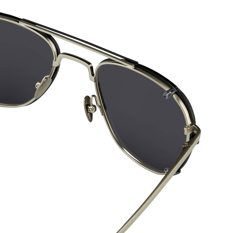 Kris Van Assche Sunglasses Unisex Titanium Brushed Silver Black Clip-On with Grey Lenses Category 3- KVA92C5SUN - WatchPilot