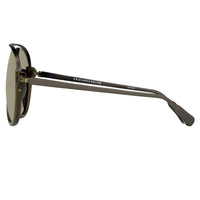 Kris Van Assche Sunglasses Unisex Titanium Khaki Matte Grey and Gold Mirror Lenses Category 3 - KVA84C6SUN - WatchPilot