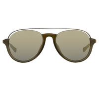 Kris Van Assche Sunglasses Unisex Titanium Khaki Matte Grey and Gold Mirror Lenses Category 3 - KVA84C6SUN - WatchPilot