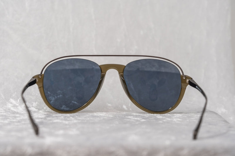 Kris Van Assche Sunglasses Unisex Titanium Khaki Matte Grey and Gold Mirror Lenses Category 3 - KVA84C6SUN - WatchPilot