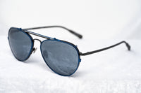 Kris Van Assche Sunglasses Unisex Titanium Matte Grey Blue Clip-On with Blue Mirror Lenses Category 3 - KVA89C4SUN - WatchPilot