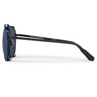 Kris Van Assche Sunglasses Unisex Titanium Matte Grey Blue Clip-On with Blue Mirror Lenses Category 3 - KVA89C4SUN - WatchPilot