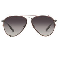 Kris Van Assche Sunglasses Unisex Titanium Matte Grey Bronze Clip-On and Graduated Brown Lenses - KVA81C3SUN - WatchPilot